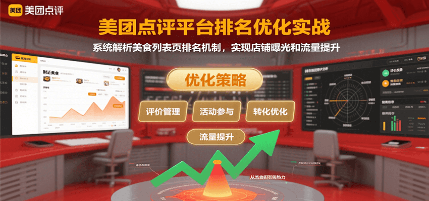 美团点评平台排名优化实战，系统解析美食列表页排名机制，实现店铺曝光和流量提升网赚项目-副业赚钱-互联网创业-资源整合神马网赚