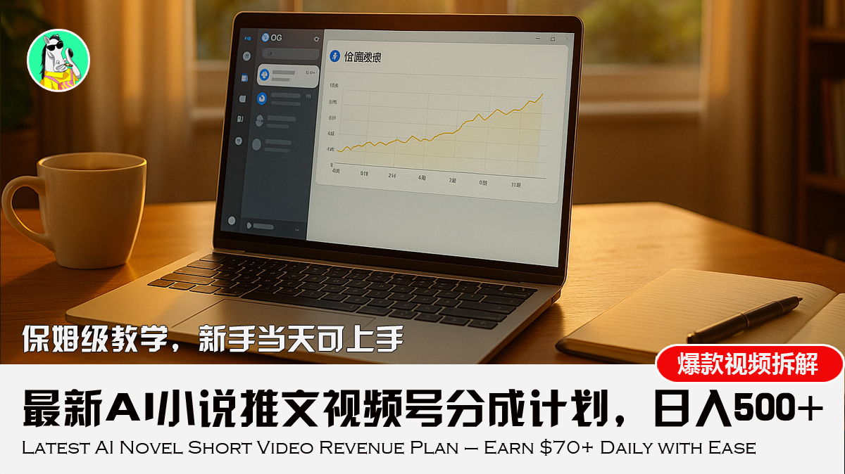 最新AI小说推文视频号分成计划,新手小白也能当天日入500+教程网赚项目-副业赚钱-互联网创业-资源整合神马网赚