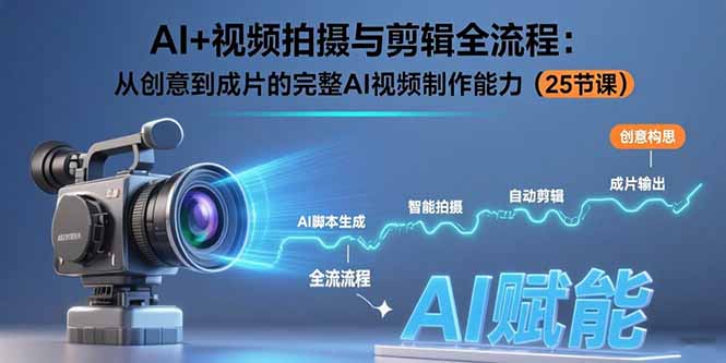 AI+视频拍摄与剪辑全流程:从创意到成片的完整AI视频制作能力(25节课)网赚项目-副业赚钱-互联网创业-资源整合神马网赚