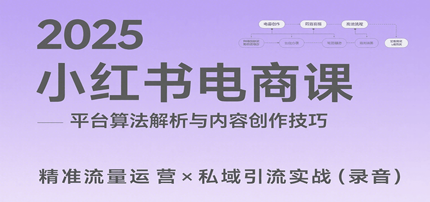 2025小红书电商课：解析算法，创作高转化内容，助力卖家获取流量实现变现（录音）网赚项目-副业赚钱-互联网创业-资源整合神马网赚