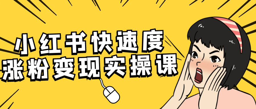 小红书快速度涨粉变现实操课网赚项目-副业赚钱-互联网创业-资源整合神马网赚