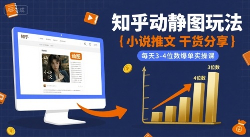 小说推文干货分享之知乎动静图玩法,每天3-4位数爆单实操课网赚项目-副业赚钱-互联网创业-资源整合神马网赚
