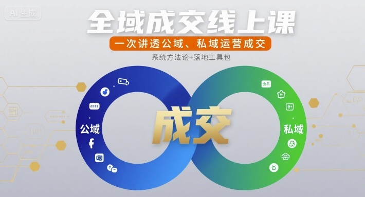 全域成交线上课,一次讲透公域、私域运营成交网赚项目-副业赚钱-互联网创业-资源整合神马网赚