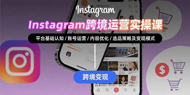 Instagram跨境运营实战:平台认知/账号运营/内容优化/选品策略及变现模式网赚项目-副业赚钱-互联网创业-资源整合神马网赚