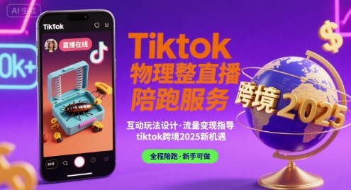 Tiktok物理整蛊直播陪跑服务-tiktok跨境2025网赚项目-副业赚钱-互联网创业-资源整合神马网赚