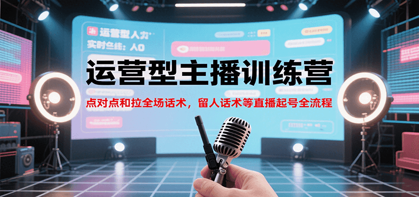 运营型主播训练营,点对点和拉全场话术,留人话术等直播起号全流程(更新8月)网赚项目-副业赚钱-互联网创业-资源整合神马网赚