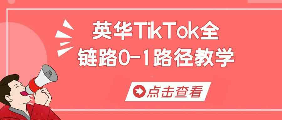 英华TikTok全链路0-1路径教学网赚项目-副业赚钱-互联网创业-资源整合神马网赚