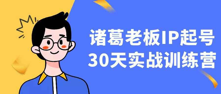诸葛老板IP起号30天实战训练营网赚项目-副业赚钱-互联网创业-资源整合神马网赚